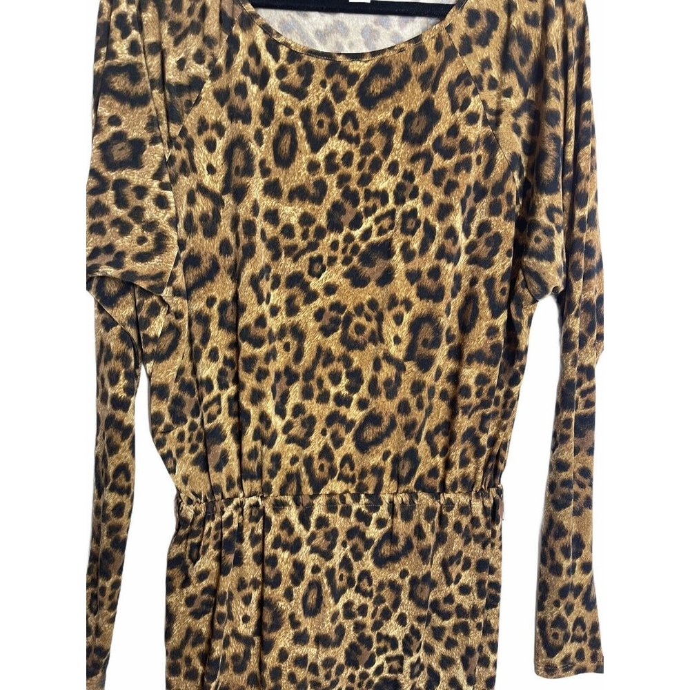Michael Kors Long Sleeve Cheetah Print Dress XS - Picture 4 of 12